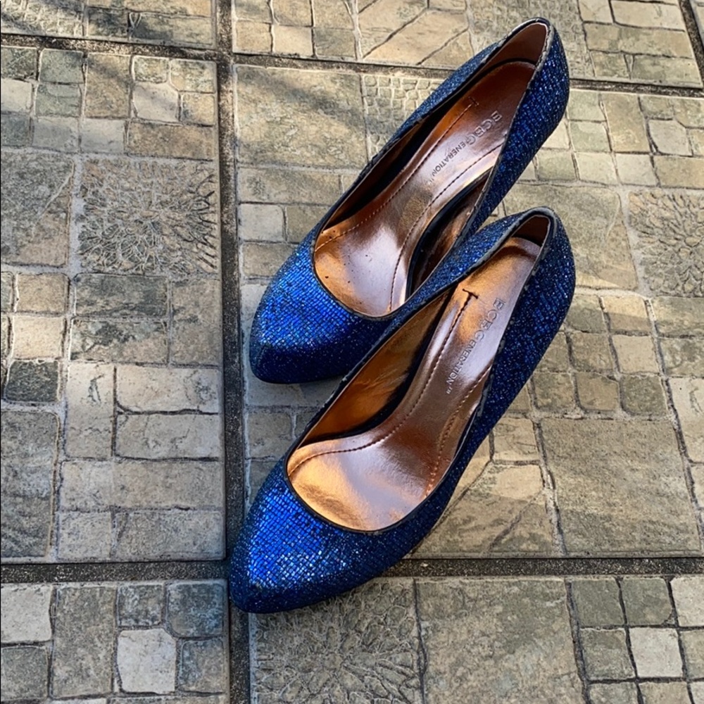 Bcbgeneration Platform Sparkling Blue Glitter Nwot - image 4